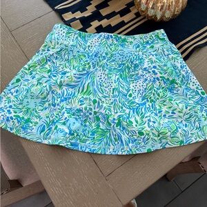 Lilly Pulitzer Women's Tropical Blue and Green Mini Skirt